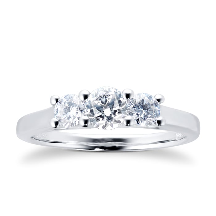 Mappin&Webb Platinum 1.00cttw Diamond Three Stone Engagement Ring