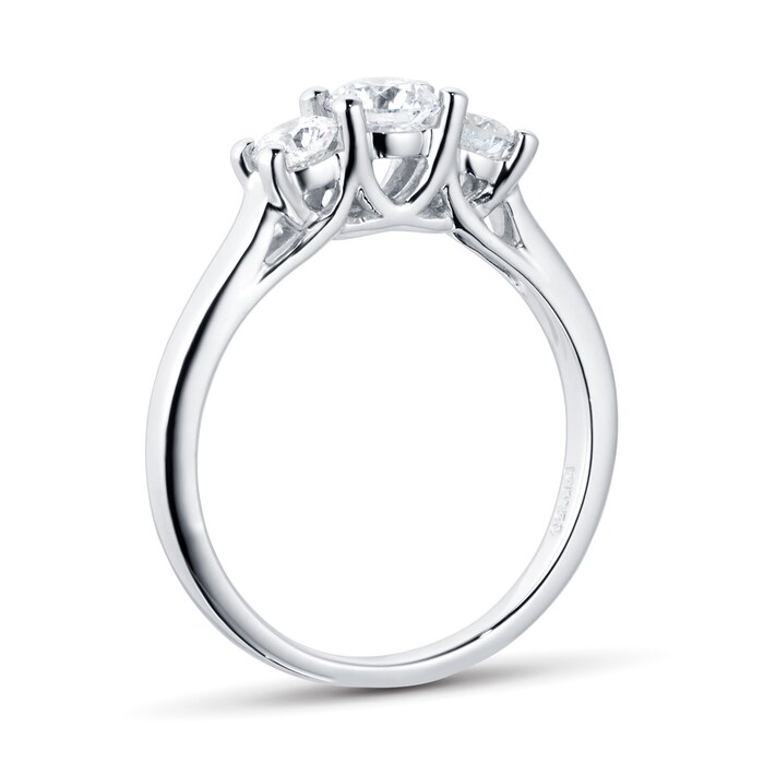Mappin&Webb Platinum 1.00cttw Diamond Three Stone Engagement Ring