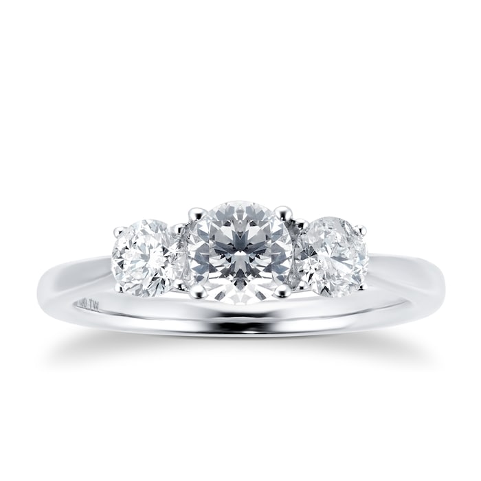 Goldsmiths Platinum 1.00cttw Diamond Three Stone Engagement Ring