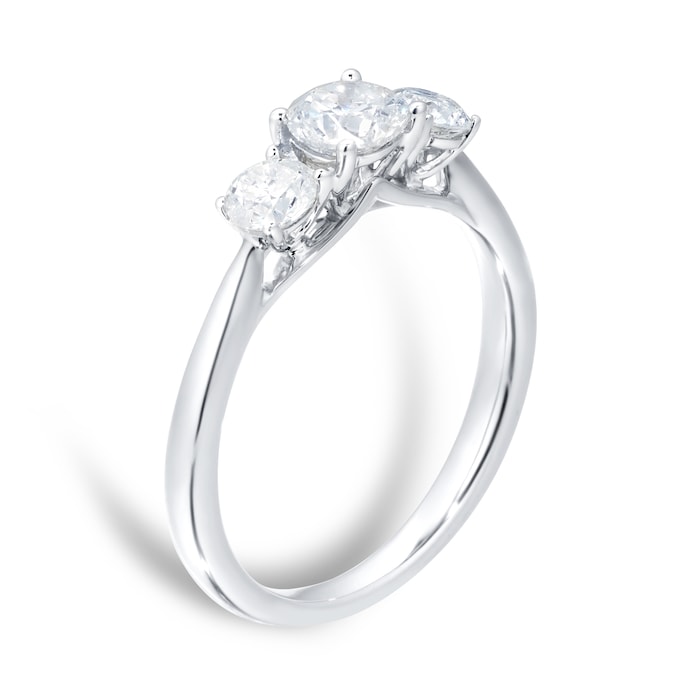 Goldsmiths Platinum 1.00cttw Diamond Three Stone Engagement Ring - Ring Size J