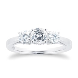 06031015 - 18ct White Gold 1.00cttw Brilliant Cut Three Stone Engagement Ring