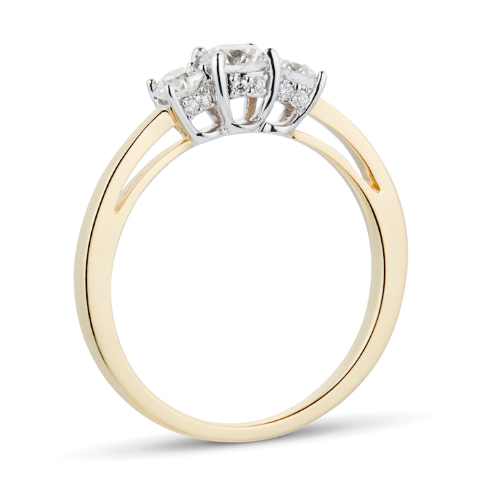 Goldsmiths 18ct Yellow Gold 0.51 Carat Three Stone Goldsmiths Brightest Diamond Ring