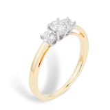 Goldsmiths 18ct Yellow Gold 0.51 Carat Three Stone Goldsmiths Brightest Diamond Ring