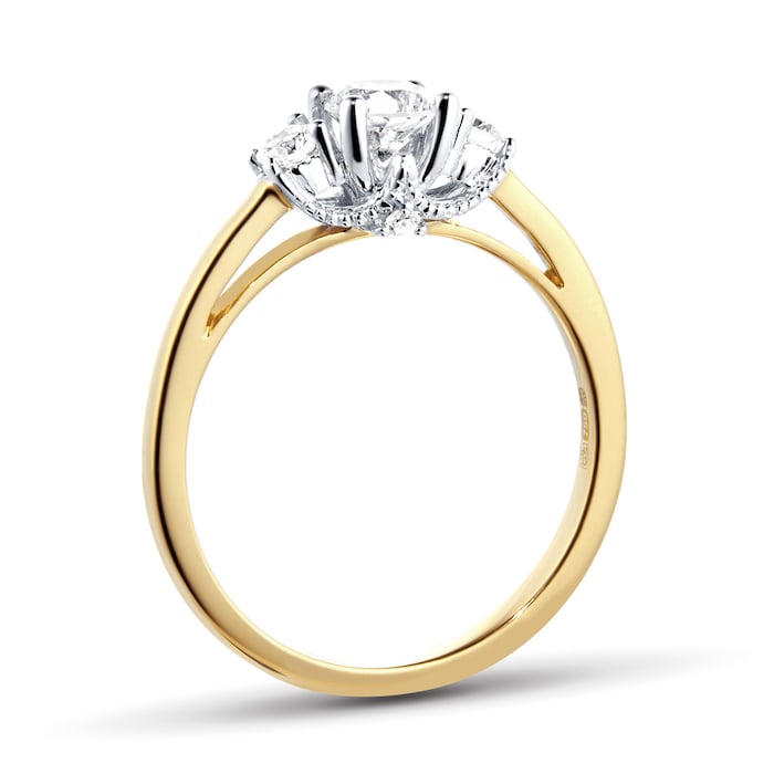 Goldsmiths 18ct Yellow Gold 0.50cttw Goldsmiths Brightest Diamond Three Stone Engagement Ring