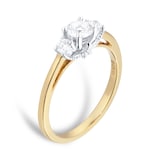 Goldsmiths 18ct Yellow Gold 0.50cttw Goldsmiths Brightest Diamond Three Stone Engagement Ring