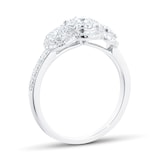 Goldsmiths 18ct White Gold 0.60cttw 3 Stone Round Cluster Engagement Ring