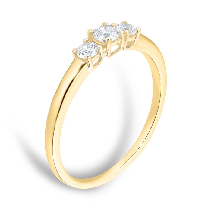 Goldsmiths 18ct Yellow Gold 0.27ct 3 Stone Engagement Ring