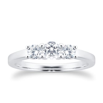 Goldsmiths 18ct White Gold 0.50ct Diamond White Gold Trilogy Ring Goldsmiths 18ct White Gold 0.50ct Diamond White Gold Trilogy Ring