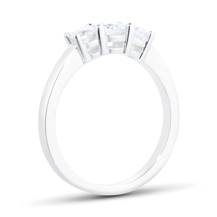 Goldsmiths 18ct White Gold 0.50ct Diamond White Gold Trilogy Ring