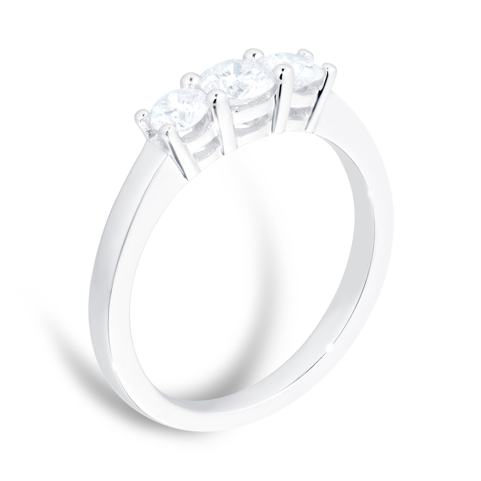 Goldsmiths 18ct White Gold 0.50ct Diamond White Gold Trilogy Ring