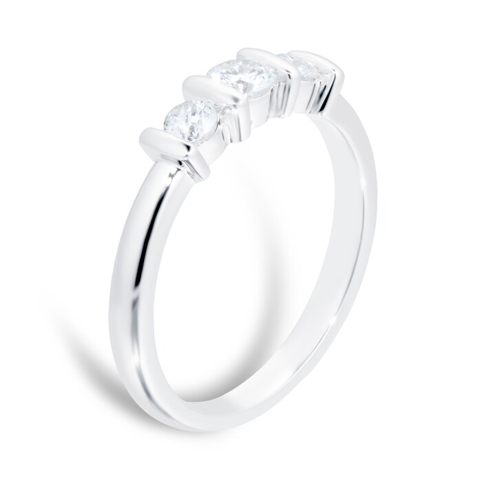 Goldsmiths 18ct White Gold 0.33ct Diamond Three Stone Engagement Ring