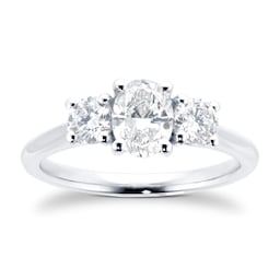 06031040 - Platinum 1.20cttw Diamond 3 Stone Oval Cut Ring