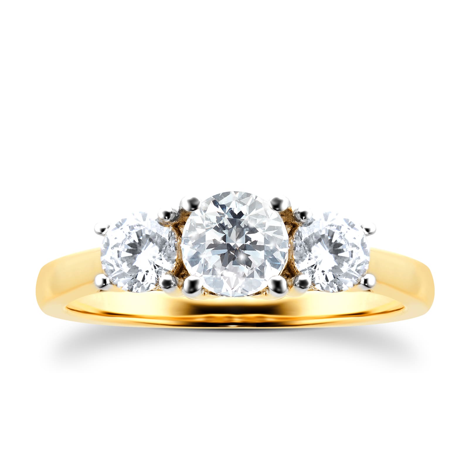 18ct Yellow Gold 1.50cttw 3 Stone Ring