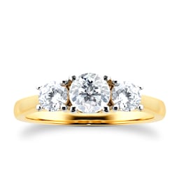 06031041130 - 18ct Yellow Gold 1.50cttw 3 Stone Ring - Ring Size M