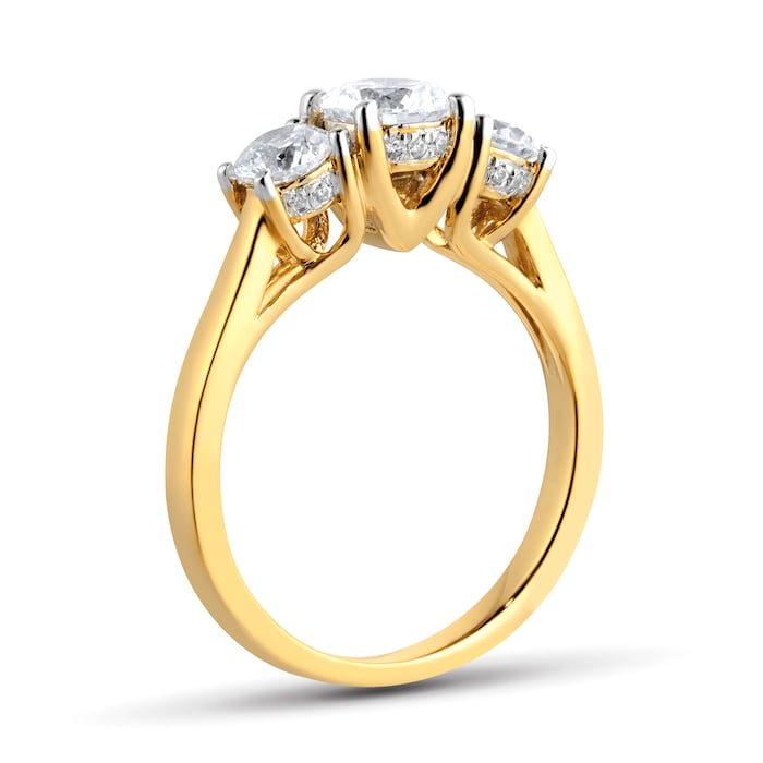 Goldsmiths 18ct Yellow Gold 1.50cttw 3 Stone Ring