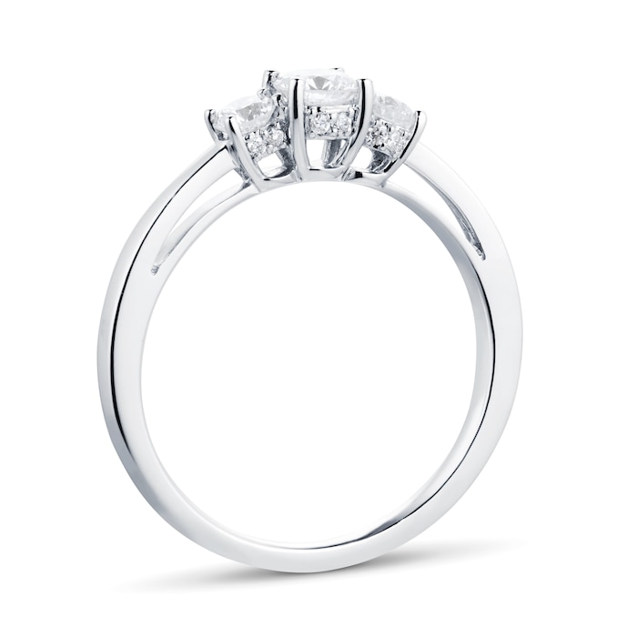 Goldsmiths 18ct White Gold 0.51 Carat Three Stone Goldsmiths Brightest Diamond Ring