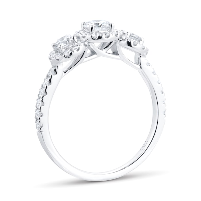 Goldsmiths 18ct White Gold Round 1ct Diamond Triple Halo Engagement Ring