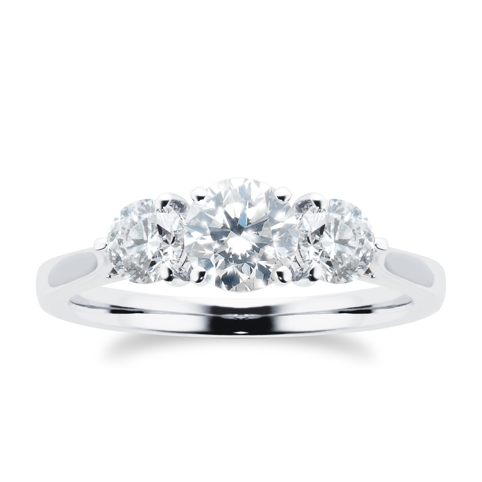 Goldsmiths 18ct White Gold 1.00cttw Diamond Three Stone Engagement Ring Goldsmiths 18ct White Gold 1.00cttw Diamond Three Stone Engagement Ring