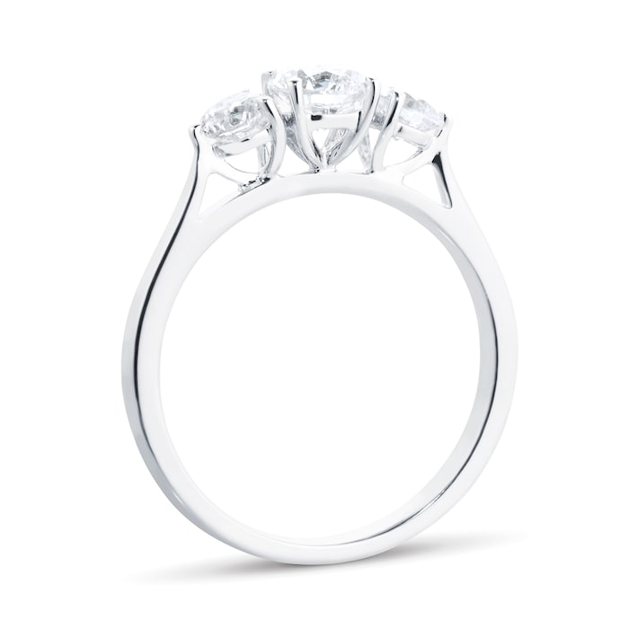 Goldsmiths 18ct White Gold 1.00cttw Diamond Three Stone Engagement Ring