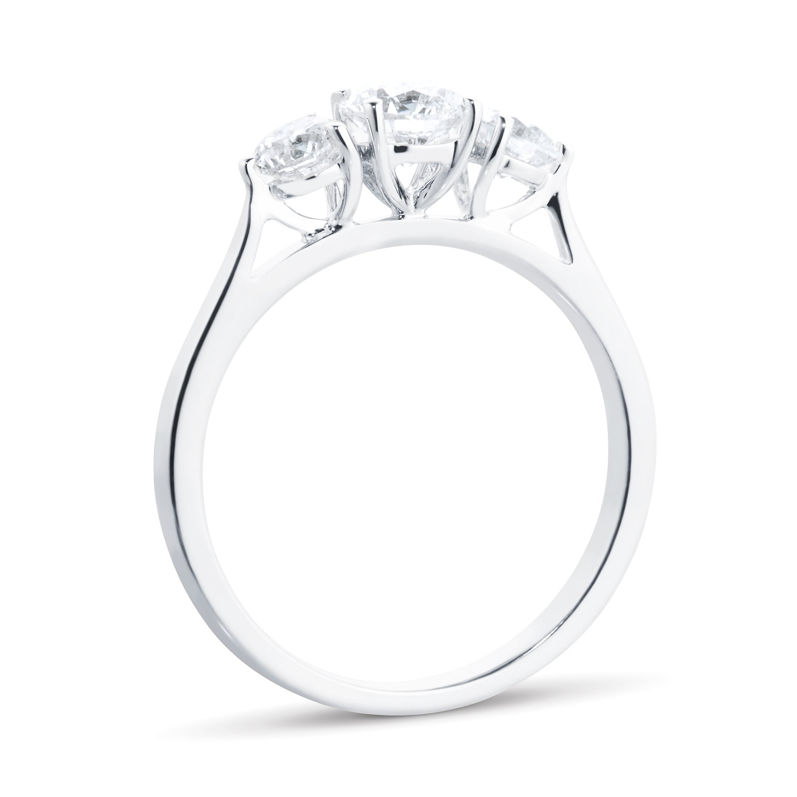 Goldsmiths 18ct White Gold 1.00cttw Diamond Three Stone Engagement Ring Goldsmiths 18ct White Gold 1.00cttw Diamond Three Stone Engagement Ring