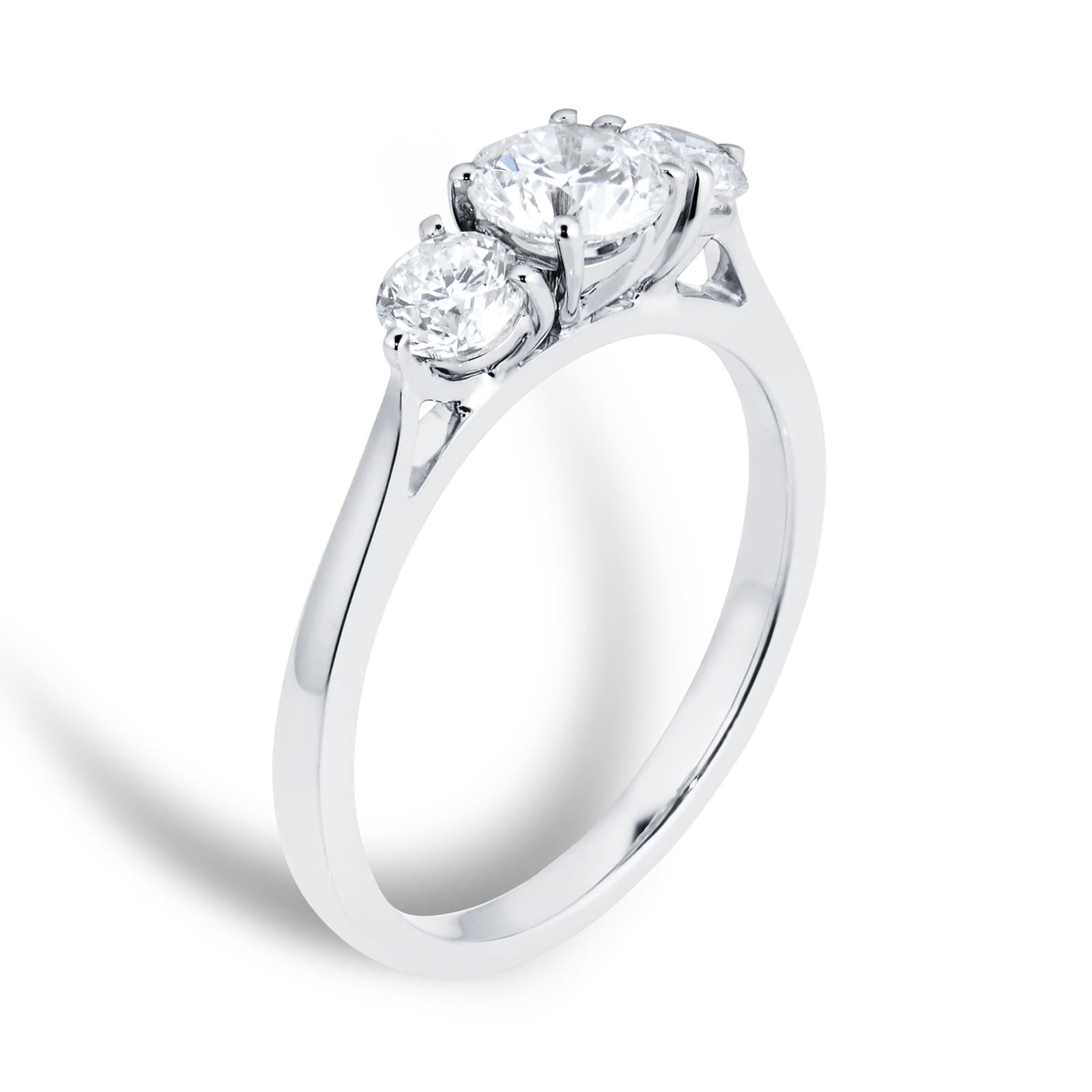Goldsmiths 18ct White Gold 1.00cttw Diamond Three Stone Engagement Ring Goldsmiths 18ct White Gold 1.00cttw Diamond Three Stone Engagement Ring