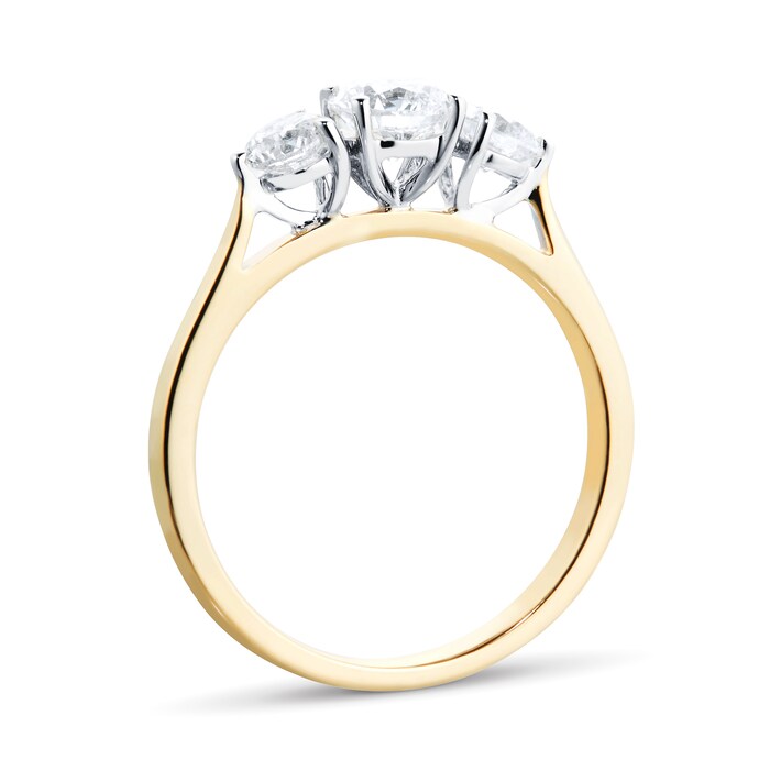 Goldsmiths 18ct Yellow Gold 1.00cttw Diamond Three Stone Engagement Ring