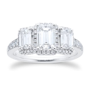 Goldsmiths 18ct White Gold 2.33cttw Three Stone Diamond Ring