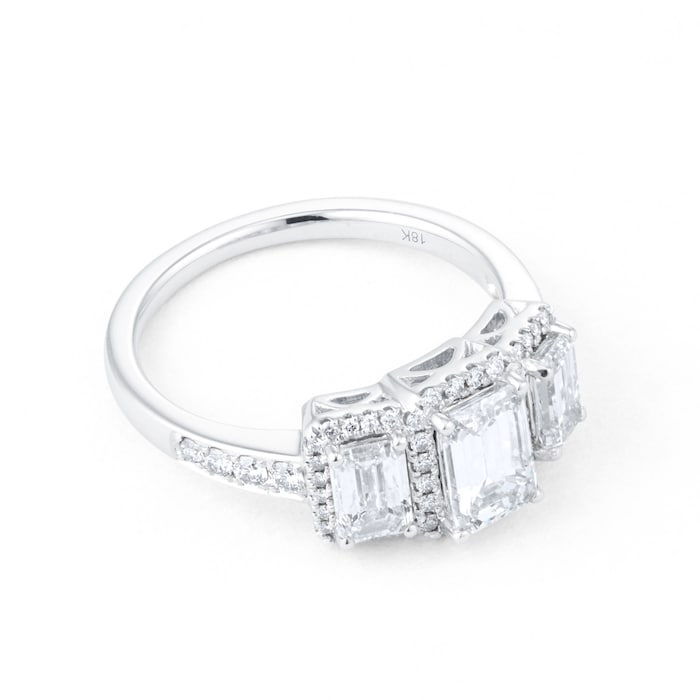 Goldsmiths 18ct White Gold 2.33cttw Three Stone Diamond Ring