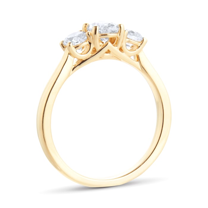 Goldsmiths 18ct Yellow Gold 0.90cttw Diamond 3 Stone Engagement Ring