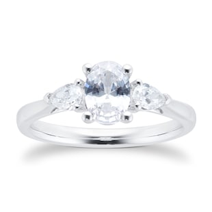 Goldsmiths Platinum 1.00cttw Diamond 3 stone Engagement Ring