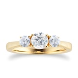 Goldsmiths 18ct Yellow Gold 1.00ct Diamond 3 Stone Engagement Ring