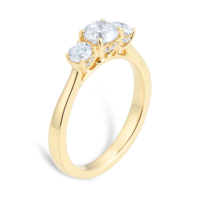 Goldsmiths 18ct Yellow Gold 1.00ct Diamond 3 Stone Engagement Ring