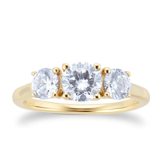 Goldsmiths 18ct Yellow Gold 1.50cttw Three Stone Engagement Ring Goldsmiths 18ct Yellow Gold 1.50cttw Three Stone Engagement Ring