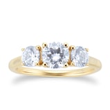 Goldsmiths 18ct Yellow Gold 1.50cttw Three Stone Engagement Ring