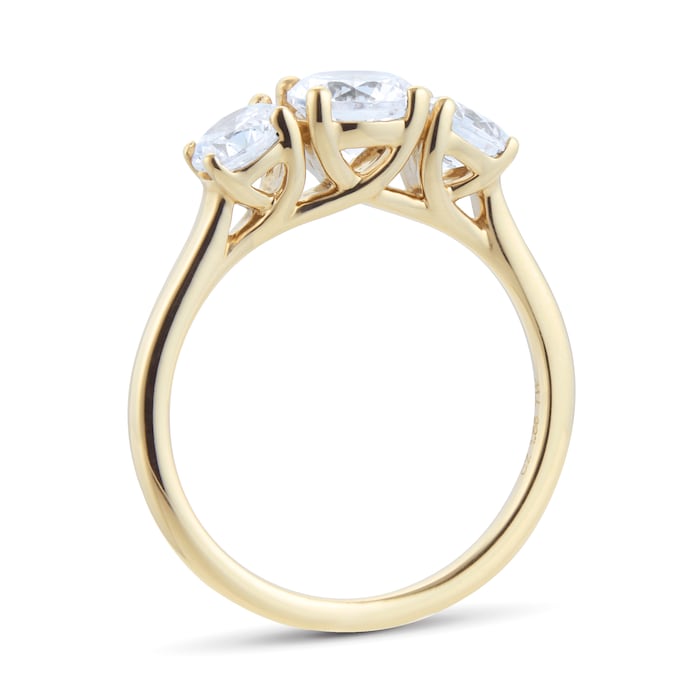 Goldsmiths 18ct Yellow Gold 1.50cttw Three Stone Engagement Ring