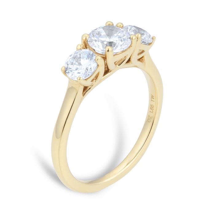 Goldsmiths 18ct Yellow Gold 1.50cttw Three Stone Engagement Ring