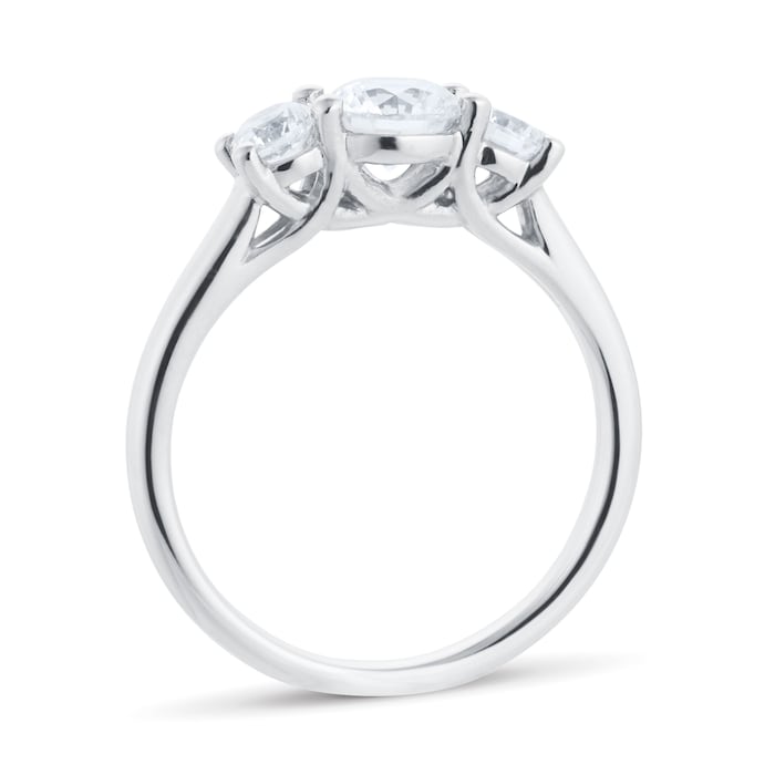 Goldsmiths Platinum 1.00ct Diamond 3 Stone Engagement Ring