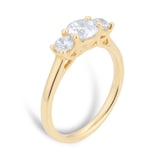 Goldsmiths 18ct Yellow Gold 1.00ct Diamond 3 Stone Engagement Ring - Ring Size I