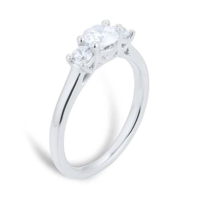 Goldsmiths Platinum 0.70ct Diamond 3 Stone Engagement Ring