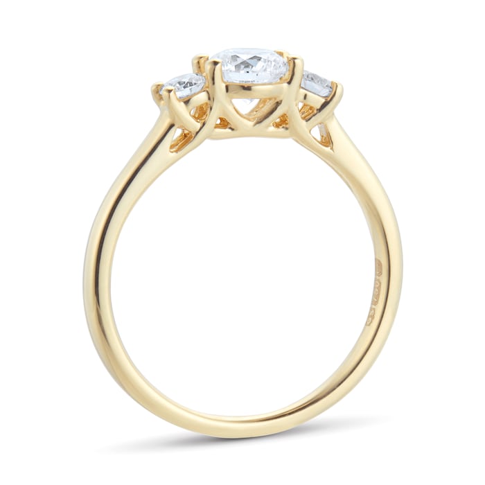 Goldsmiths 18ct Yellow Gold 0.70ct Diamond 3 Stone Engagement Ring