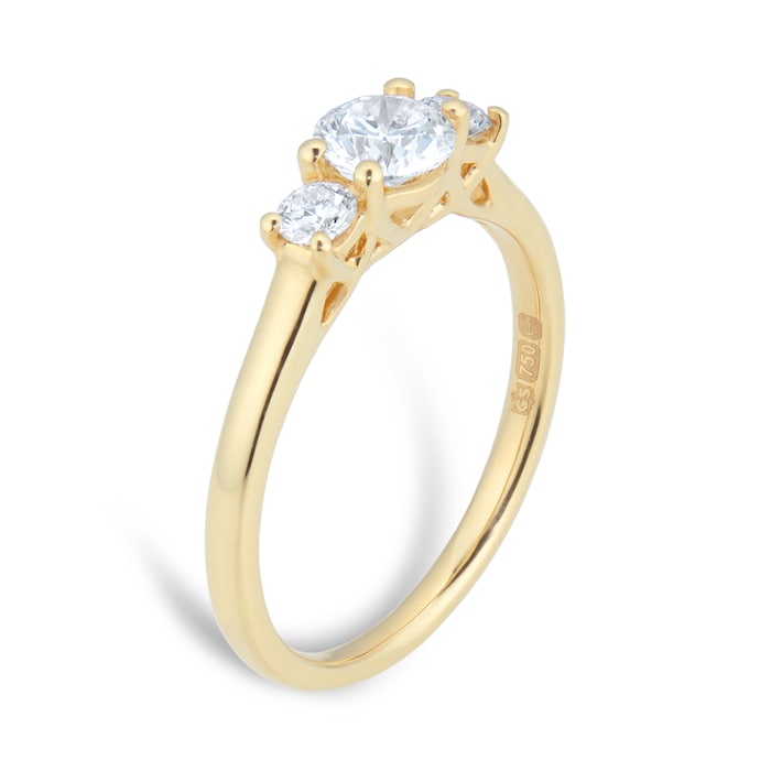 Goldsmiths 18ct Yellow Gold 0.70ct Diamond 3 Stone Engagement Ring