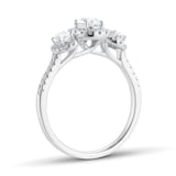 Goldsmiths 18ct White Gold 1ct Diamond Triple Oval Halo Engagement Ring