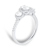 Goldsmiths 18ct White Gold 1ct Diamond Triple Oval Halo Engagement Ring