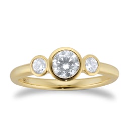 06031088 - 18ct Yellow Gold 0.70ct GIA Diamond Bezel 3 Stone Engagement Ring