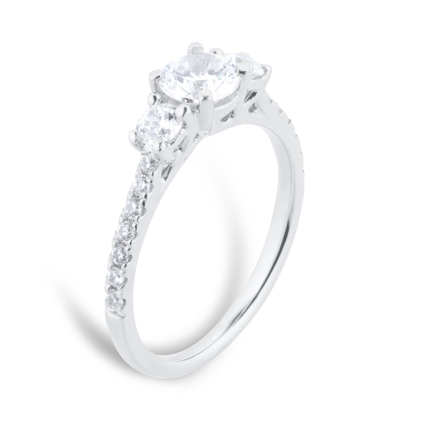 Goldsmiths Platinum 1.00cttw Diamond 3 Stone Engagement Ring - Ring Size I Goldsmiths Platinum 1.00cttw Diamond 3 Stone Engagement Ring - Ring Size I