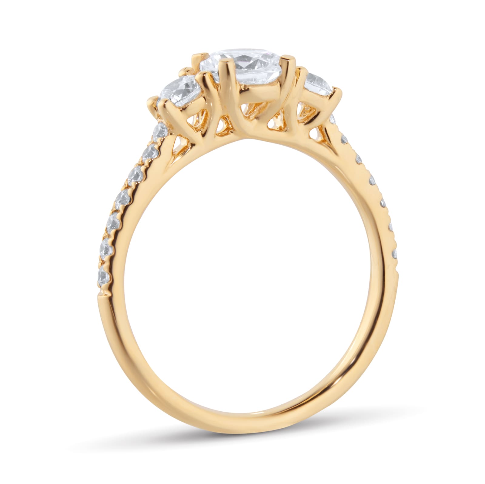 Goldsmiths 18ct Yellow Gold 1.00cttw Diamond 3 Stone Engagement Ring Goldsmiths 18ct Yellow Gold 1.00cttw Diamond 3 Stone Engagement Ring