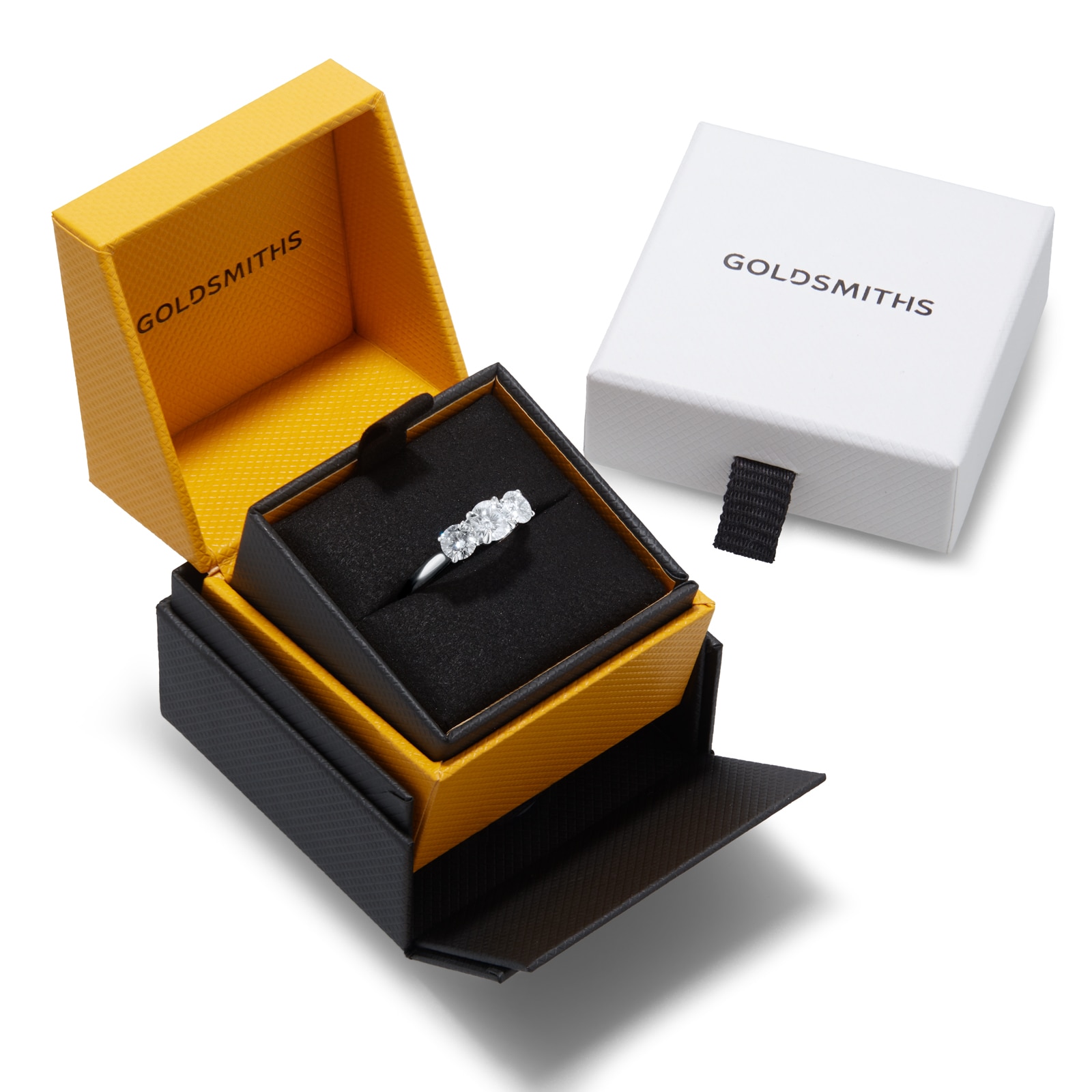 Goldsmiths Exclusive Platinum 1.50cttw Brilliant Cut 3 Stone Goldsmiths Signature Diamond Engagement Ring Goldsmiths Exclusive Platinum 1.50cttw Brilliant Cut 3 Stone Goldsmiths Signature Diamond Engagement Ring