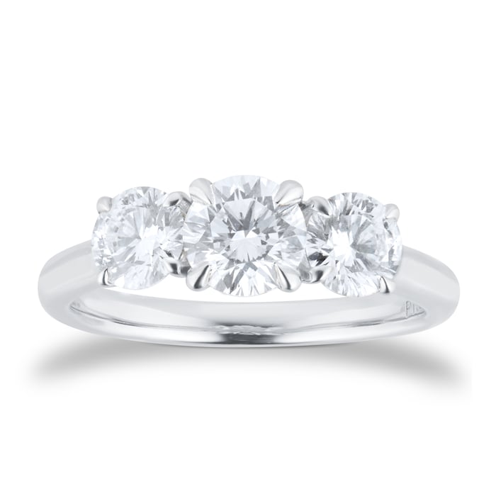 Goldsmiths Exclusive Platinum 1.00cttw Brilliant Cut 3 Stone Diamond Engagement Ring