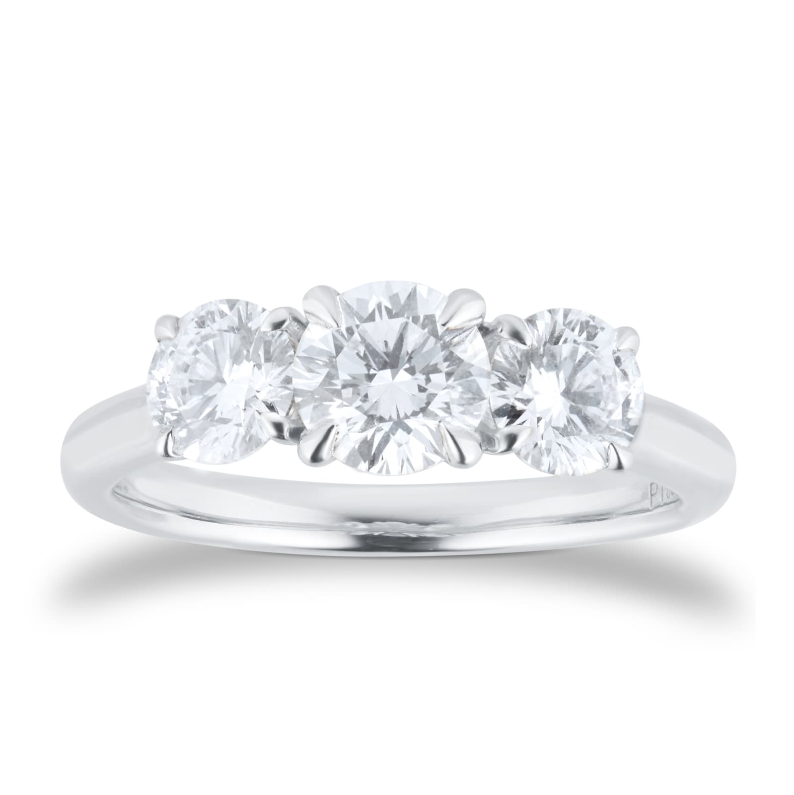 Goldsmiths Exclusive Platinum 1.00cttw Brilliant Cut 3 Stone Goldsmiths Signature Diamond Engagement Ring