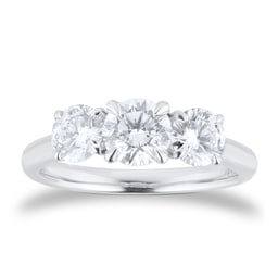 06031099 - Exclusive Platinum 1.00cttw Brilliant Cut 3 Stone Goldsmiths Signature Diamond Engagement Ring